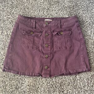 Altar’d State Button Up Skirt, Purple, Medium